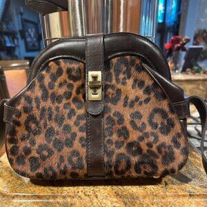 Patricia Nash Excellent Condition Leather Leopard Cow Hair Florentina